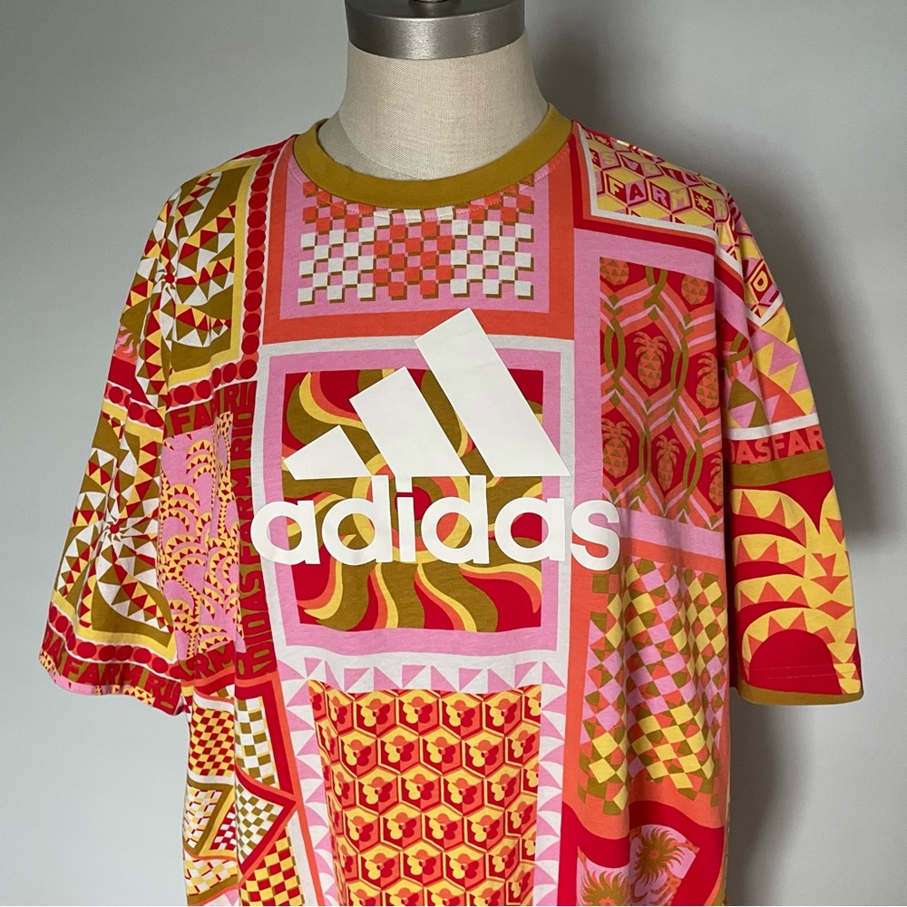Adidas Farm Rio short sleeve t shirt dress size L
